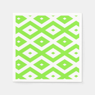 Servilleta De Papel Lime green and white diamond pattern
