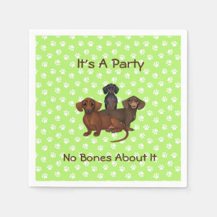 Servilleta De Papel Lime Green Dachshund Paper Napkins