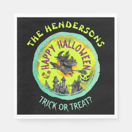 Servilleta De Papel Lime green Happy Halloween