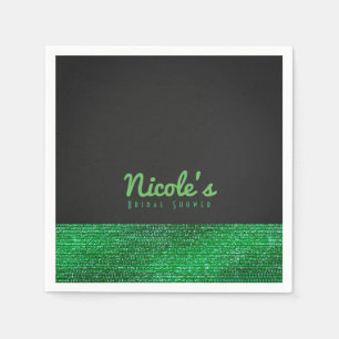 Servilleta De Papel Lime Green Modern Glam Sequins Moda Fiesta