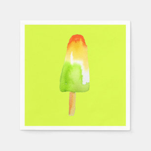 Servilleta De Papel Lime naranja popsicle Arte pop de verano de bloque