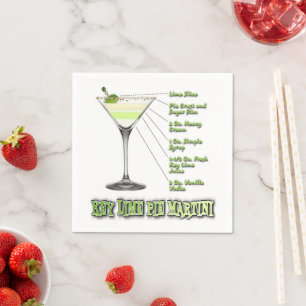 Servilleta De Papel Lime Pie Martini Cocktail Recipe Art