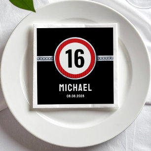 Servilleta De Papel Límite de velocidad cumpleaños 16 