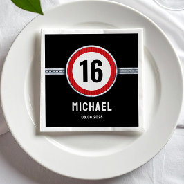 Servilleta De Papel Límite de velocidad de cumpleaños 16 