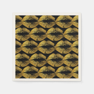 Servilleta De Papel Límites de Purpurina de oro #4