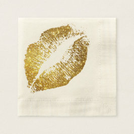 Servilleta De Papel Límites de Purpurina de oro #5