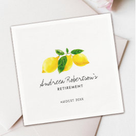 Servilleta De Papel Limón Amarillo Simple Acuarela de Citrus para Jubi