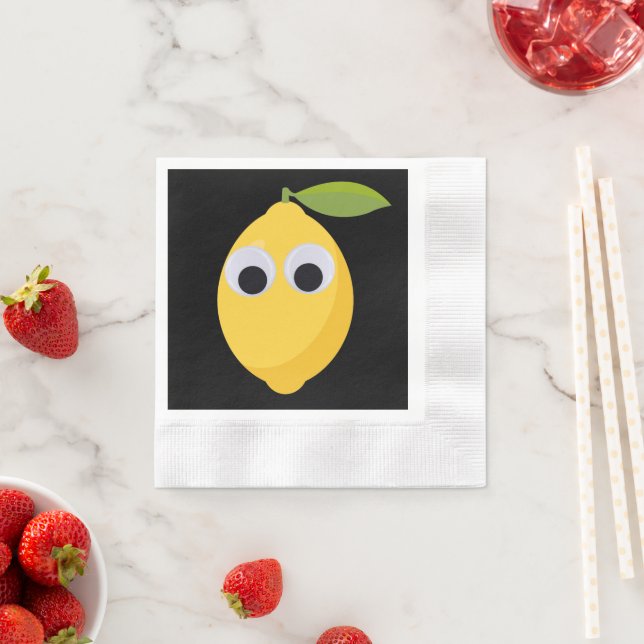 Servilleta De Papel Limón, fruta dulce con ojos de googón (In situ)