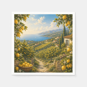 Servilleta De Papel Limonar de la Costa Amalfi Mediterráneo Italiano