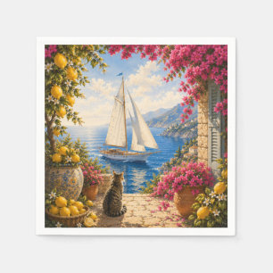 Servilleta De Papel Limonar de la Costa Amalfi Mediterráneo Italiano