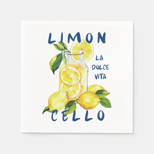 Servilleta De Papel Limoncello Italy –La Dolce Vita Lemon Summer Party (Anverso)