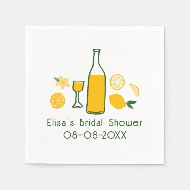 Servilleta De Papel Limoncello Lemonade Lemon PERSONALIZADO Bridal (Anverso)