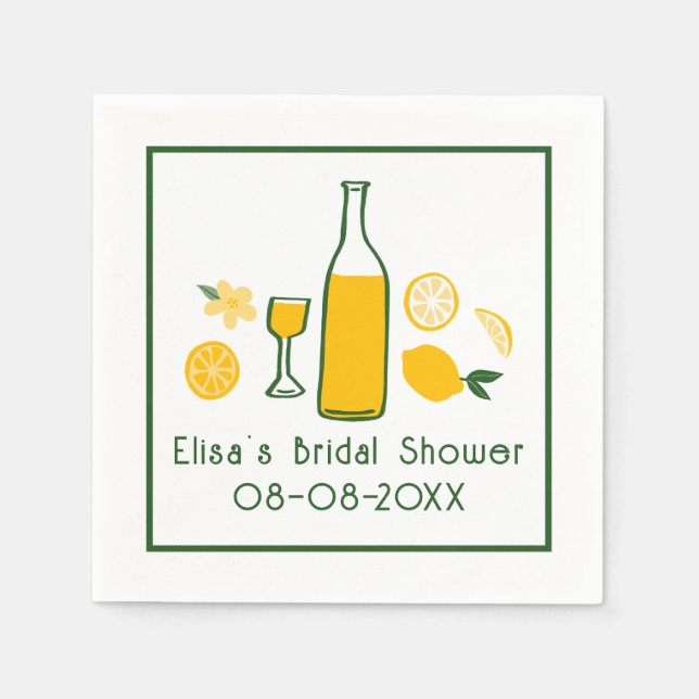 Servilleta De Papel Limoncello Lemonade Lemon PERSONALIZADO Bridal (Anverso)