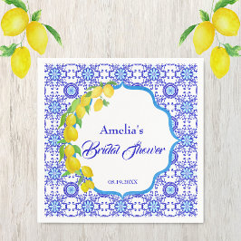 Servilleta De Papel Limoncitos de Acuarela Amalfi Despedida de Soltera