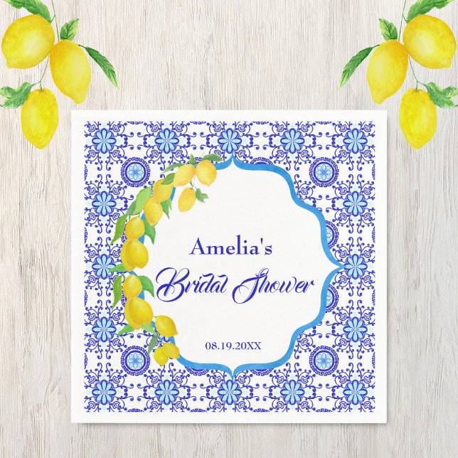 Servilleta De Papel Limoncitos de Acuarela Amalfi Despedida de Soltera (Subido por el creador)