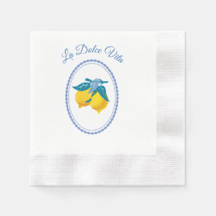 Servilleta De Papel Limones Amarillos Amalfi Estilo Mediterráneo