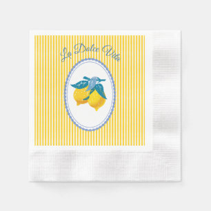 Servilleta De Papel Limones Amarillos Amalfi Estilo Mediterráneo