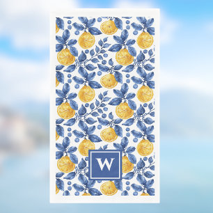 Servilleta De Papel Limones Amarillos Follaje Azul Mediterráneo Amalfi
