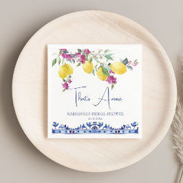 Servilleta De Papel Limones italianos buganvilla ducha de novia cítric