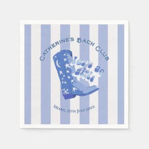 Servilleta De Papel Linda franja azul de botín vaquero femenino