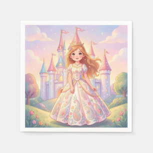 Servilleta De Papel Linda princesita con castillo brillante
