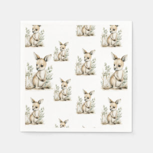 Servilleta De Papel Lindo alfabeto de animales bebés en acuarela Cangu
