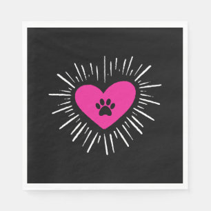 Servilleta De Papel Lindo amo a mi perro cachorro gato pata corazón