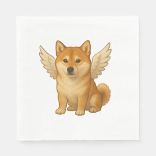 Servilleta De Papel Lindo ángel de dibujos animados de Shiba Inu perro