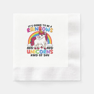 Servilleta De Papel Lindo Arcoíris de Unicornio Divertido