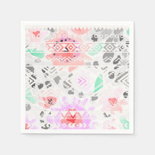 Servilleta De Papel Lindo azteca floral pastel colorido