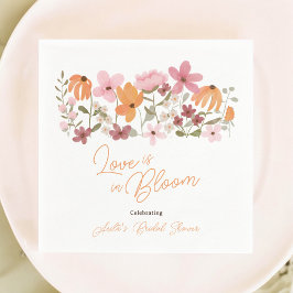 Servilleta De Papel Lindo baby shower boho de pradera con florecillas 