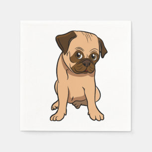 Servilleta De Papel Lindo cachorro de dibujos animados Pug