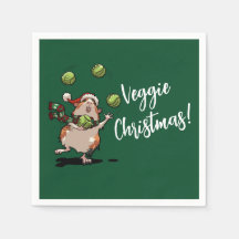 ¡Lindo Conejillo de Indias Navideño Vegetariano! M