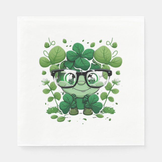 Servilleta De Papel lindo día de los Patrones lindo shamrock donde gaf (Anverso)