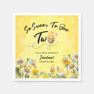 Servilleta De Papel Lindo Dulce Como una Abeja Cumpleaños Dos Flores S