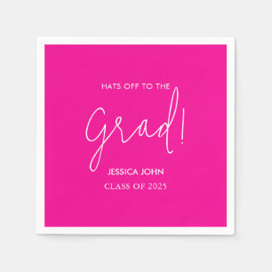 Servilleta De Papel Lindo Elegante Rosa intenso Felicitaciones Graduac