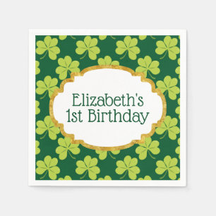 Servilleta De Papel Lindo Green Clover Shamrock Pattern Cumpleaños
