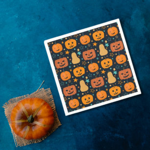 Servilleta De Papel Lindo Jack O Lantern de calabaza naranja de Hallow