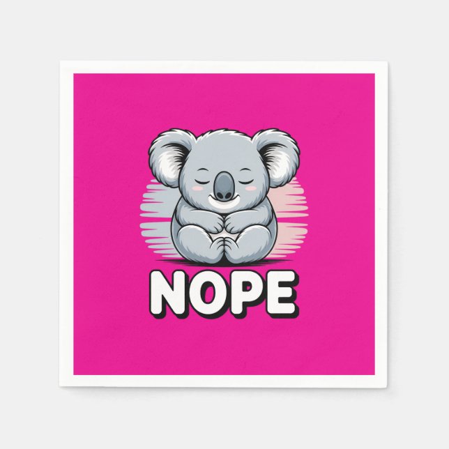 Servilleta De Papel Lindo koala dormido “No” divertido cartoon (Anverso)