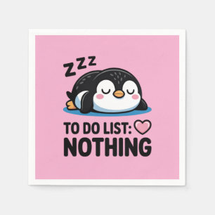 Servilleta De Papel lindo pingüino durmiendo, lista de tareas nada