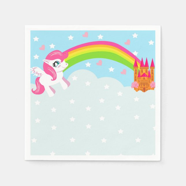 Servilleta De Papel lindo unicorn Napkin (Anverso)
