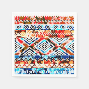 Servilleta De Papel Lindos patrones aztecas femeninos coloridos