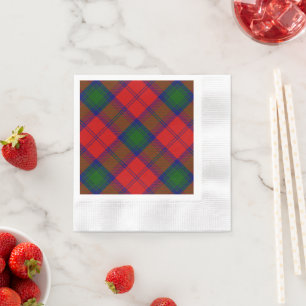 Servilleta De Papel Lindsay tartan green platillo rojo