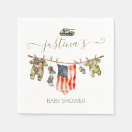 Servilleta De Papel Línea de ropa Baby Shower de la bandera estadounid