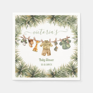Servilleta De Papel Línea de ropa de Baby Shower de la jungla de Safar