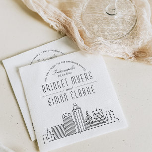 Servilleta De Papel Línea de Skyline Indianapolis Deco Napkins de ev