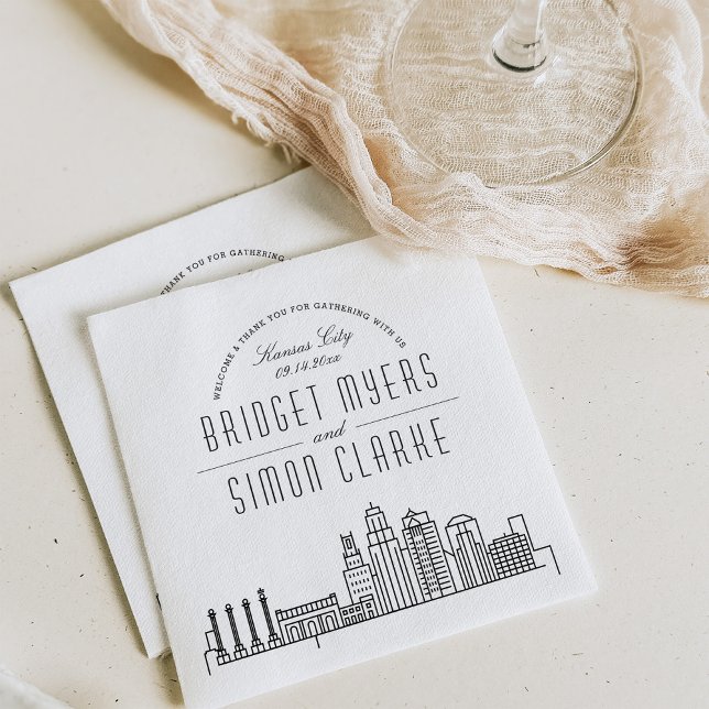 Servilleta De Papel Línea de Skyline Kansas City Deco | Napkins de eve (Subido por el creador)
