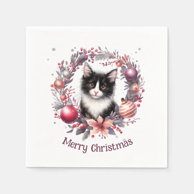 Servilleta De Papel Línea festiva en una corona festividad 3 - (Anverso)