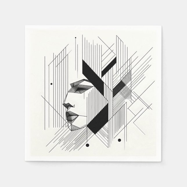 Servilleta De Papel Linear Abstract Portrait (Anverso)