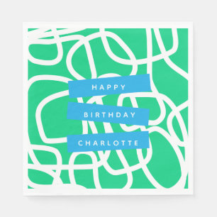Servilleta De Papel Líneas abstractas modernas Personalizado de cumple